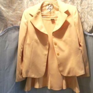 LE SUIT YELLOW POLYESTER 2PC SKIRT SUIT SZ 16